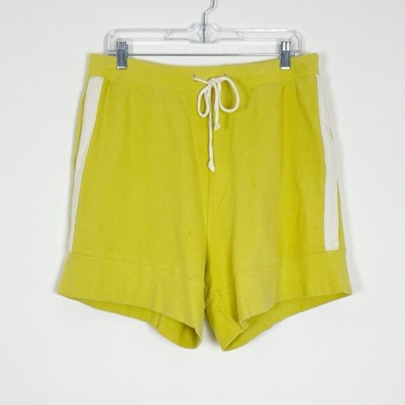 Free People Beach Drawstring Shorts Yellow Striped Size Medium - Picture 1 of 4